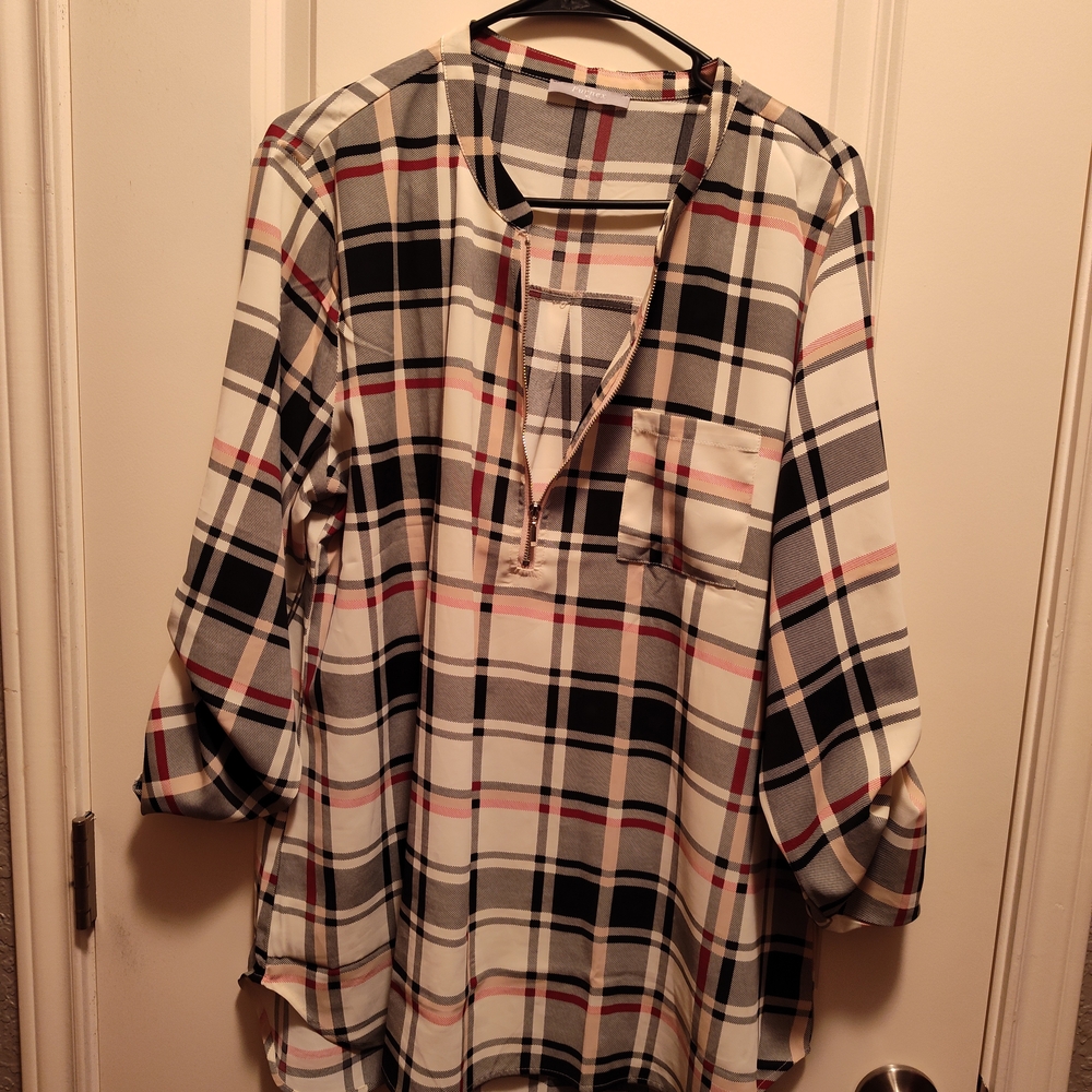 Plaid Button-Up Shirt